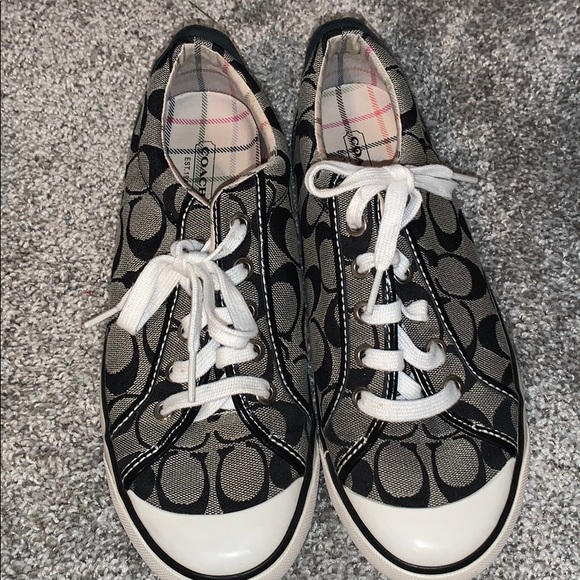 black and grey coach shoes
